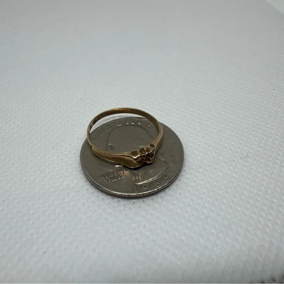 Vintage 14K Yellow Gold Nugget Style Ring Band 1.14 Grams Size 6, 585, European - Picture 10 of 14